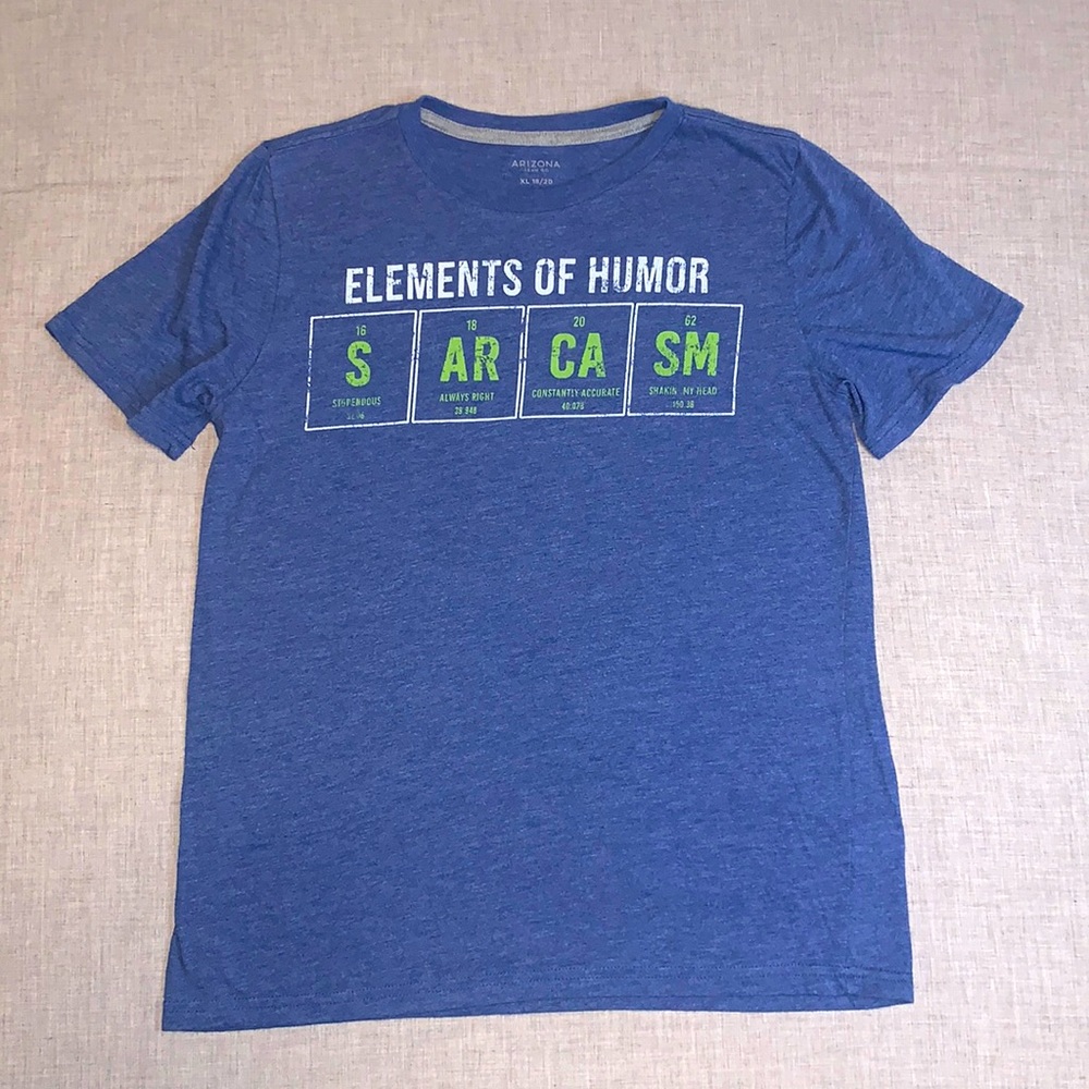Arizona Blue Periodic Nerd Humor Tee Youth XL